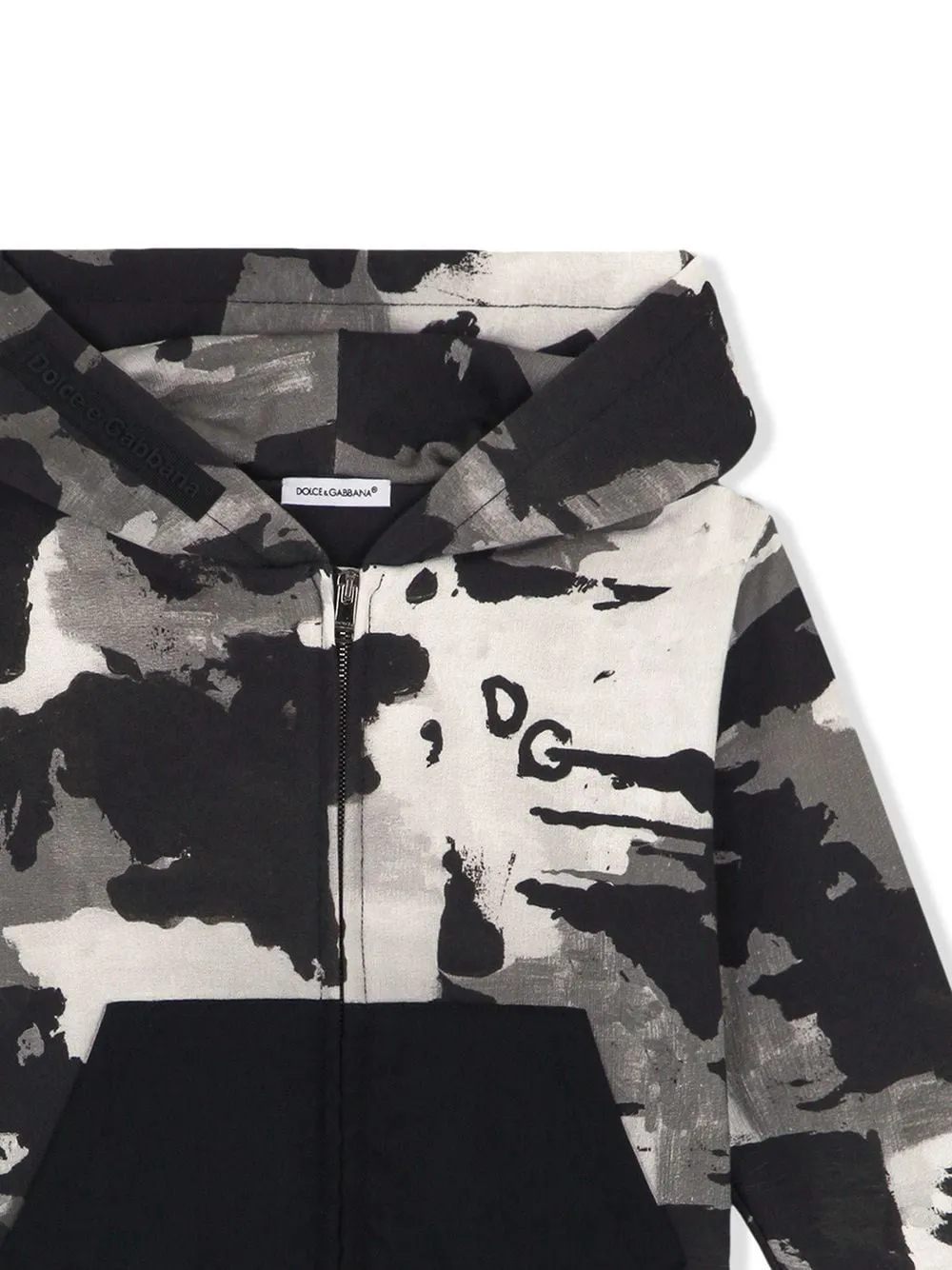 Dolce & Gabbana Kids Camouflage Print Hooded Jacket