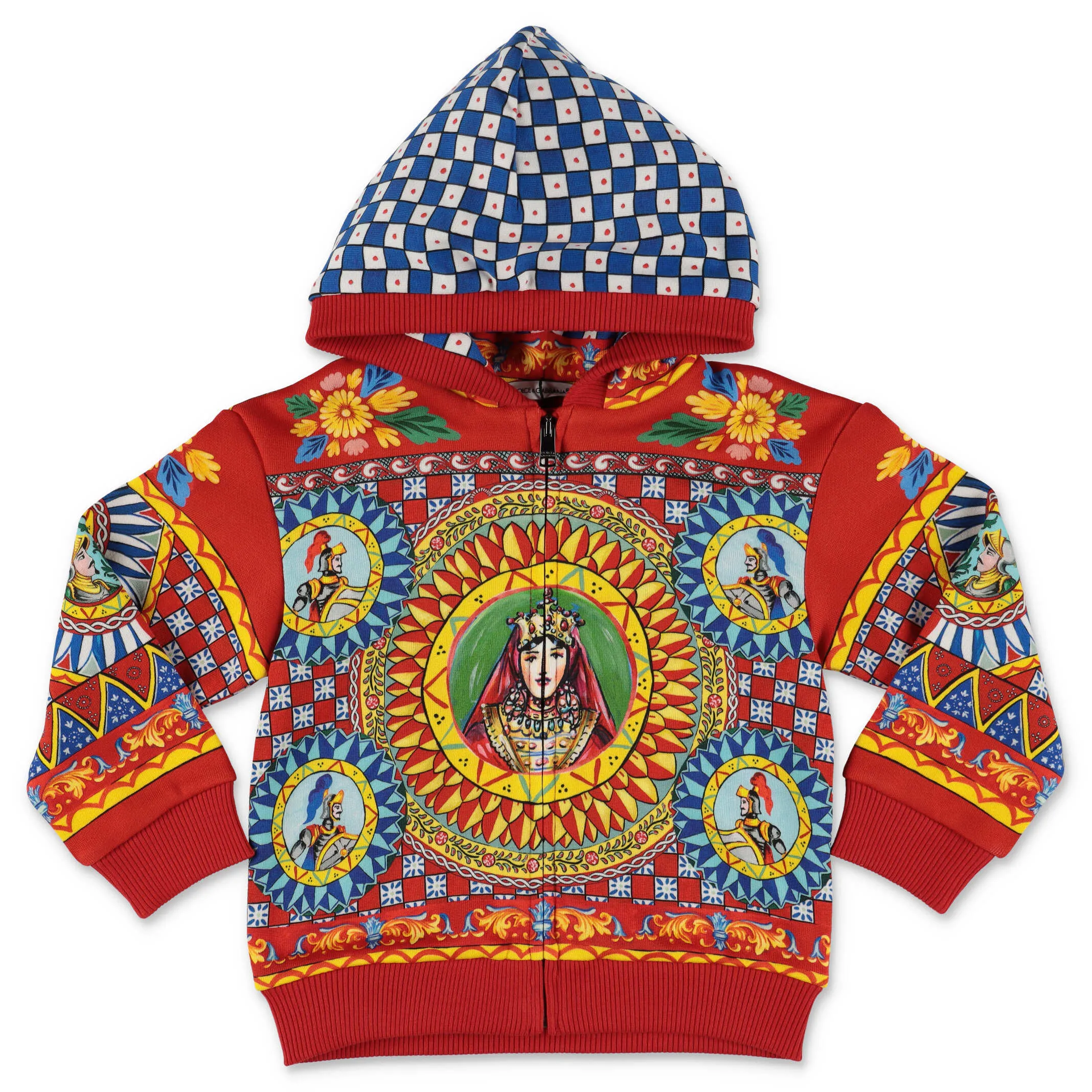 Dolce & Gabbana Kids Carretto Print Hooded Jacket