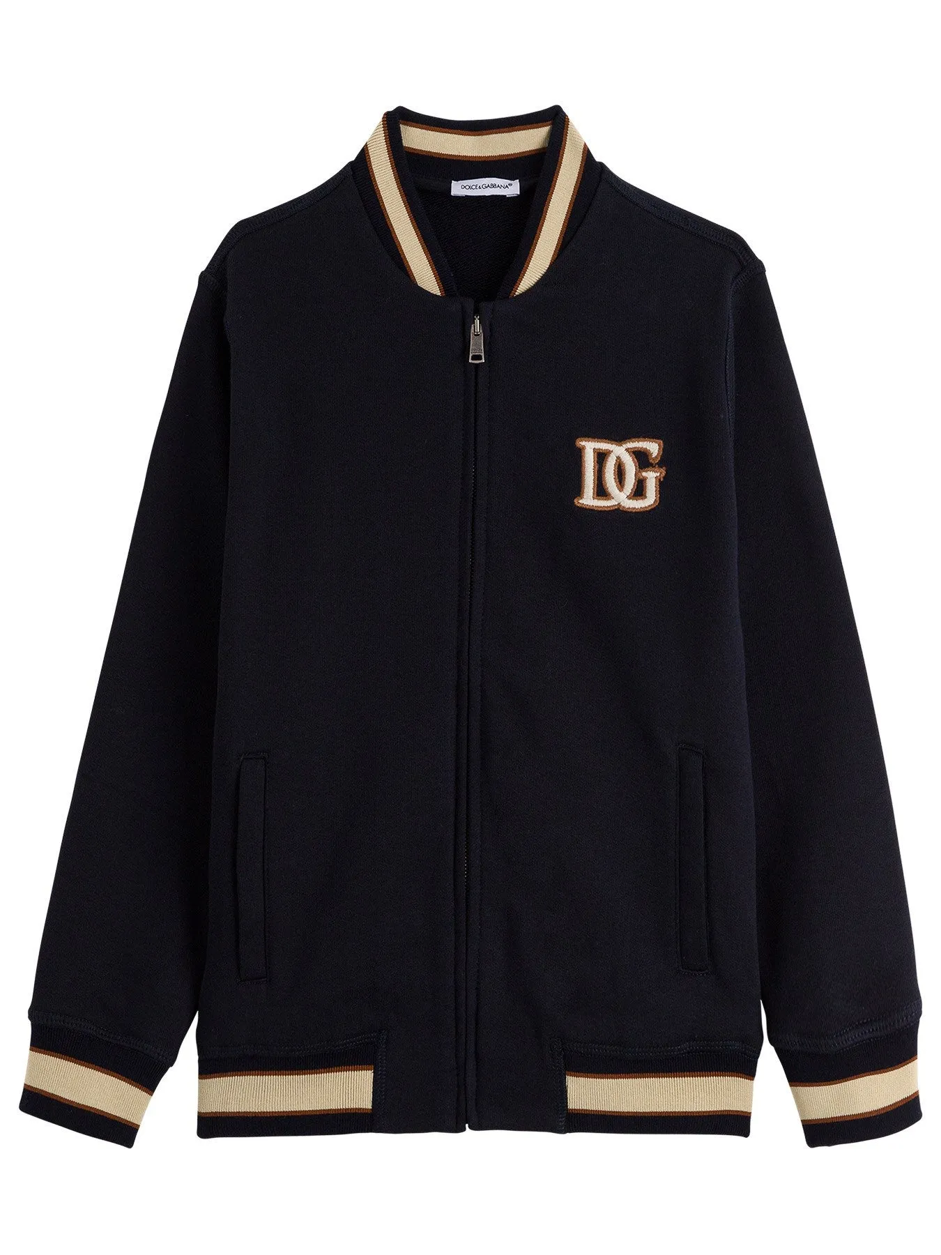 Dolce & Gabbana Kids DG Patch Zip-Up Sweatshirt