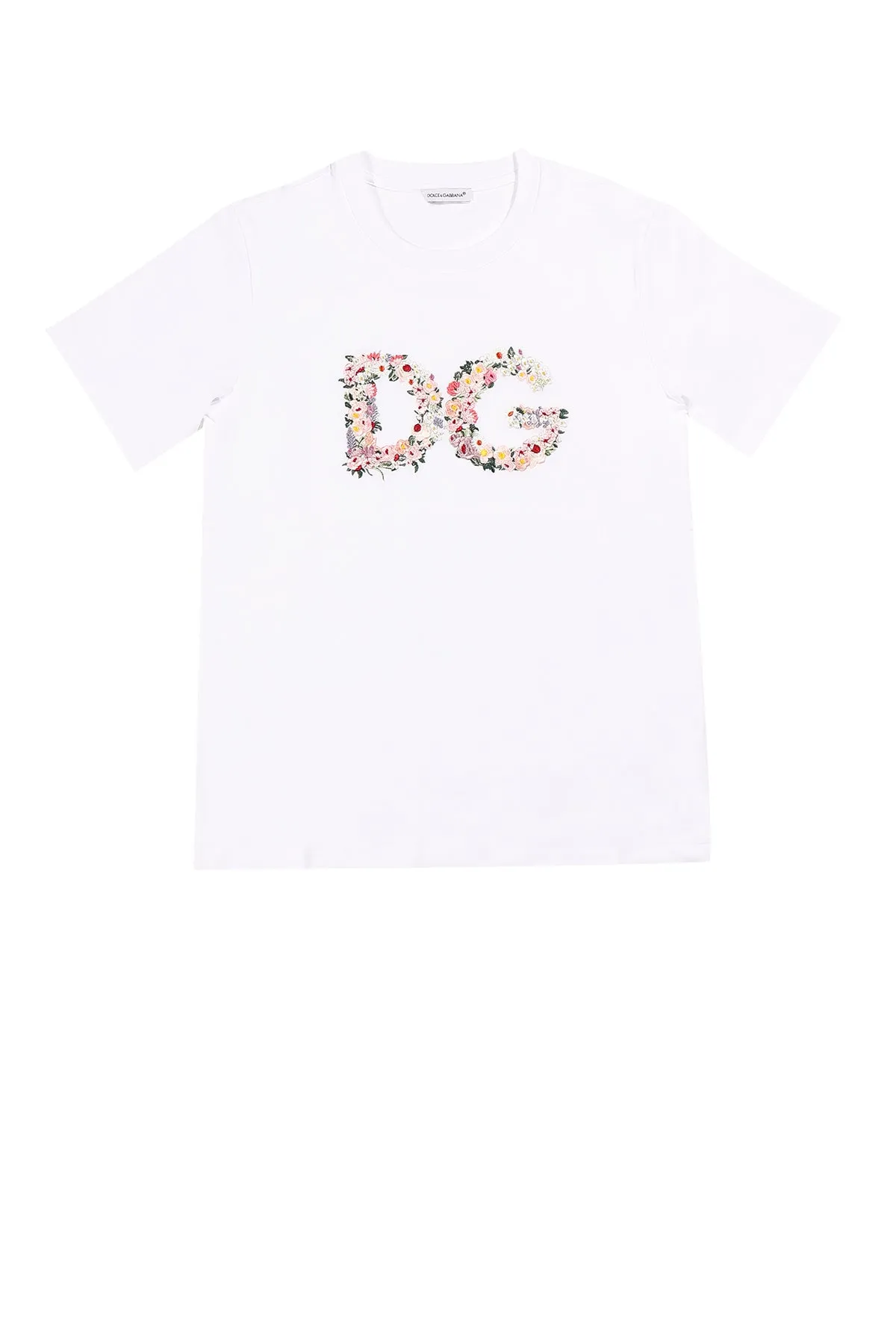 Dolce & Gabbana Kids Floral Logo Crewneck T-Shirt