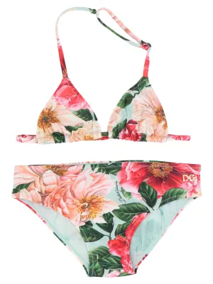 Dolce & Gabbana Kids Floral Print Two-Piece Swimsuit