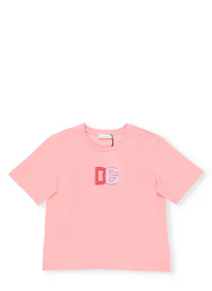 Dolce & Gabbana Kids Logo Embroidered Crewneck T-Shirt