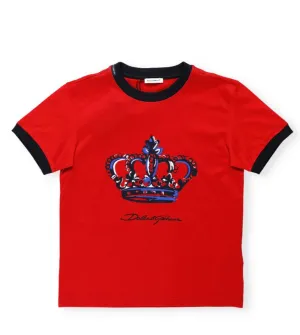 Dolce & Gabbana Kids Pictorial Crown Print T-Shirt