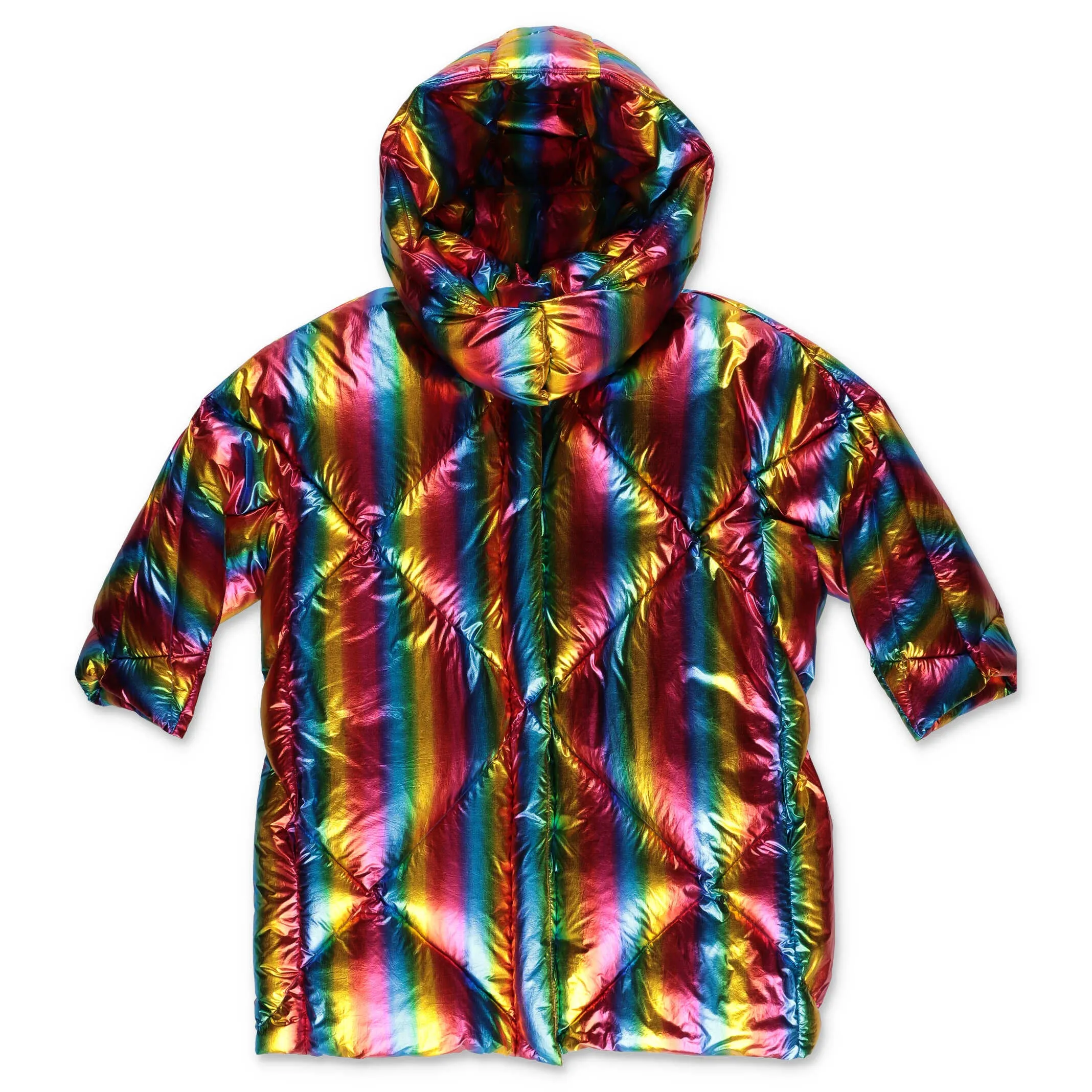 Dolce & Gabbana Kids Rainbow Stripe Hooded Down Jacket
