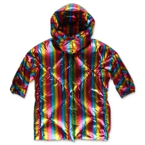 Dolce & Gabbana Kids Rainbow Stripe Hooded Down Jacket