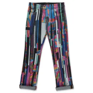 Dolce & Gabbana Kids Stripe Painted Straight Leg Jeans