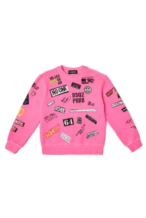 Dsquared2 Kids Allover Graphic Printed Crewneck Sweatshirt