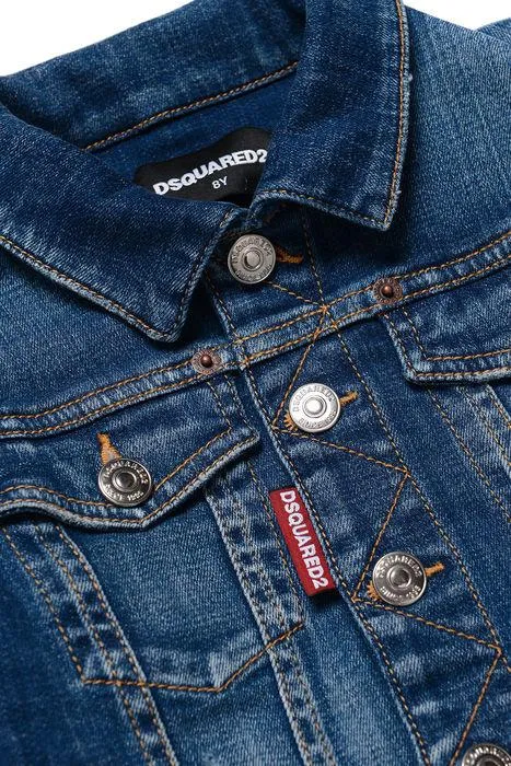 Dsquared2 Kids Distressed Button-Up Denim Jacket