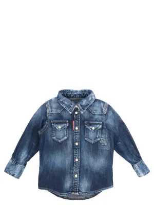Dsquared2 Kids Distressed Denim Shirt