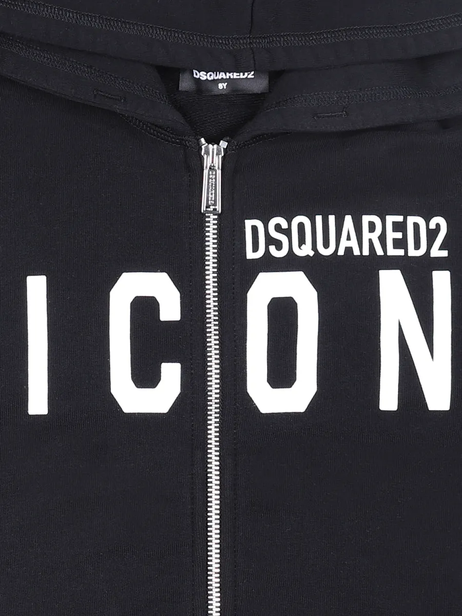 Dsquared2 Kids Icon Logo Printed Hooded Jacket