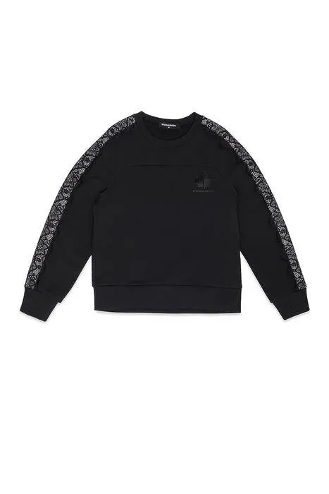 Dsquared2 Kids Lace-Trimmed Crewneck Sweatshirt