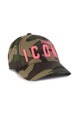 Dsquared2 Kids Logo Embroidered Camouflage Baseball Hat