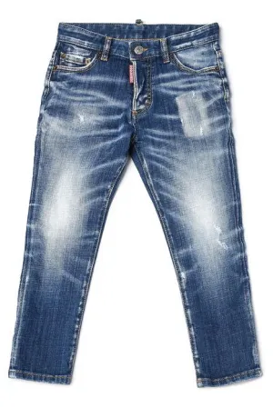 Dsquared2 Kids Logo Patch Distressed Jeans