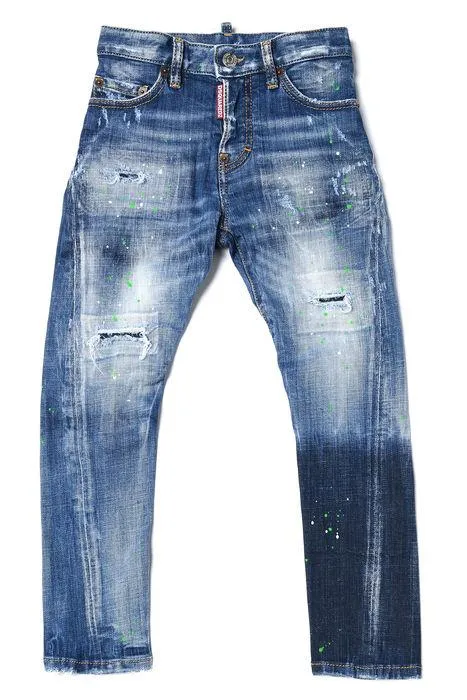 Dsquared2 Kids Logo Patch Distressed Skinny Jeans