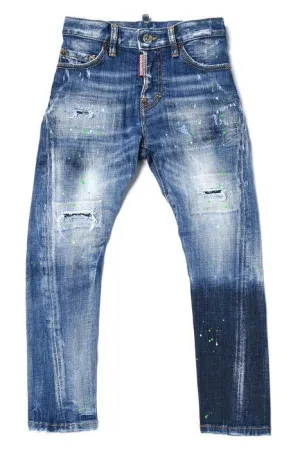 Dsquared2 Kids Logo Patch Distressed Skinny Jeans