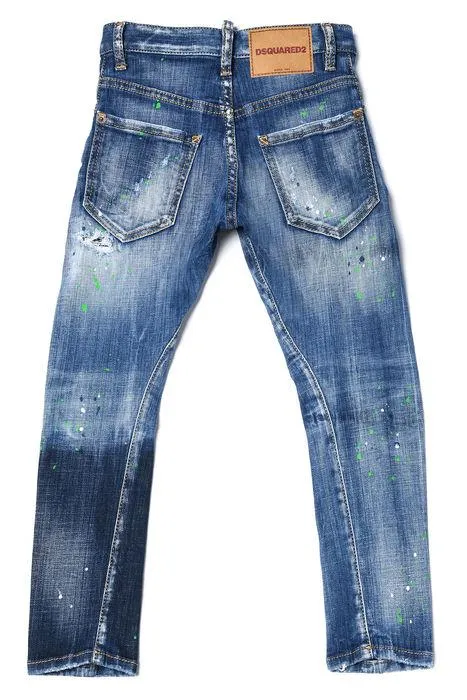 Dsquared2 Kids Logo Patch Distressed Skinny Jeans