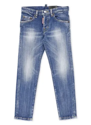 Dsquared2 Kids Logo Patch Straight-Leg Jeans