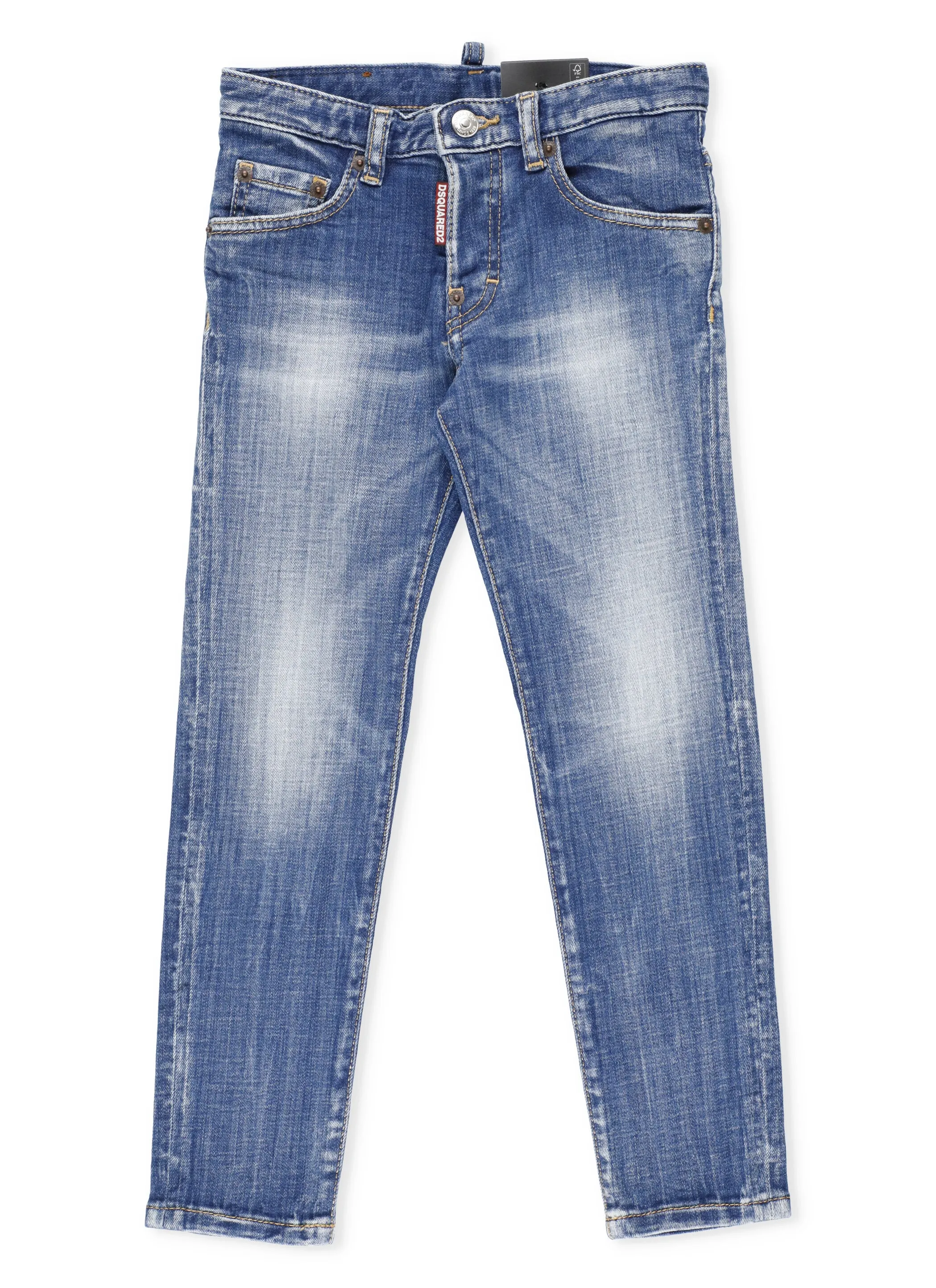 Dsquared2 Kids Logo Patch Straight-Leg Jeans