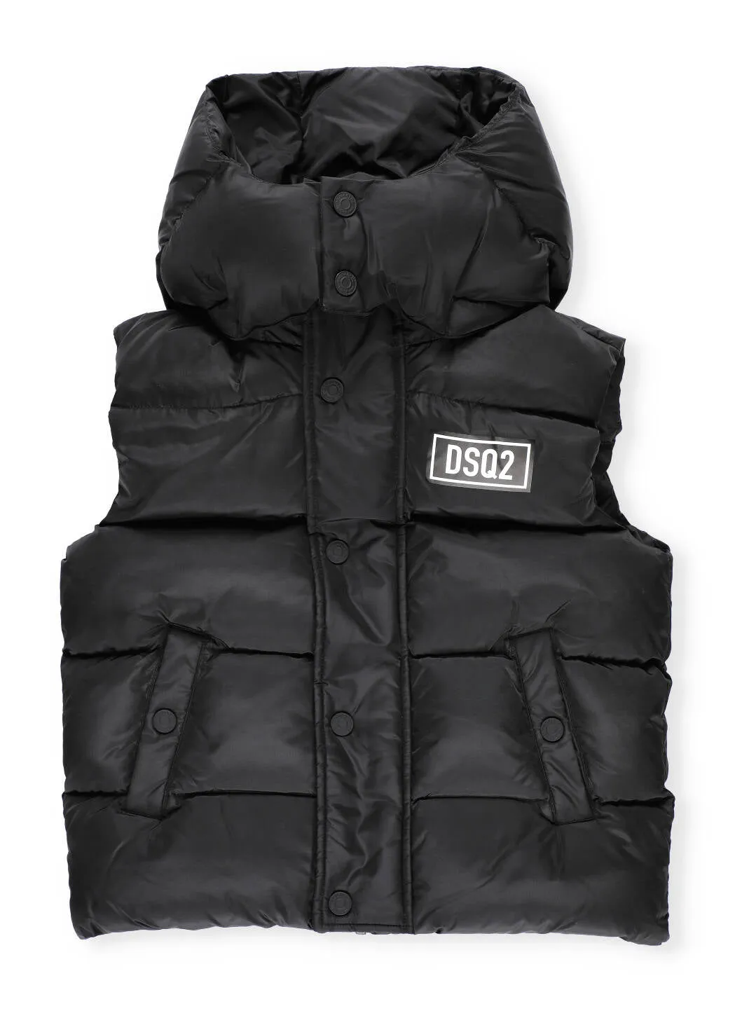 Dsquared2 Kids Logo Printed Hooded Puffer Vest