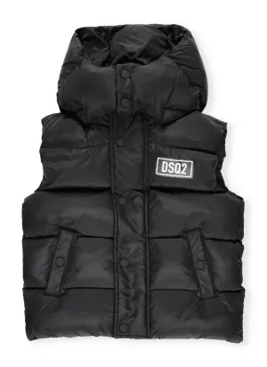 Dsquared2 Kids Logo Printed Hooded Puffer Vest