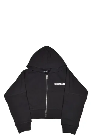 Dsquared2 Kids Logo Printed Zip-Up Hoodie