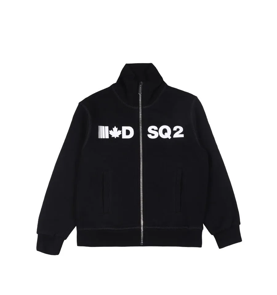 Dsquared2 Kids Logo Printed Zipped Jacket