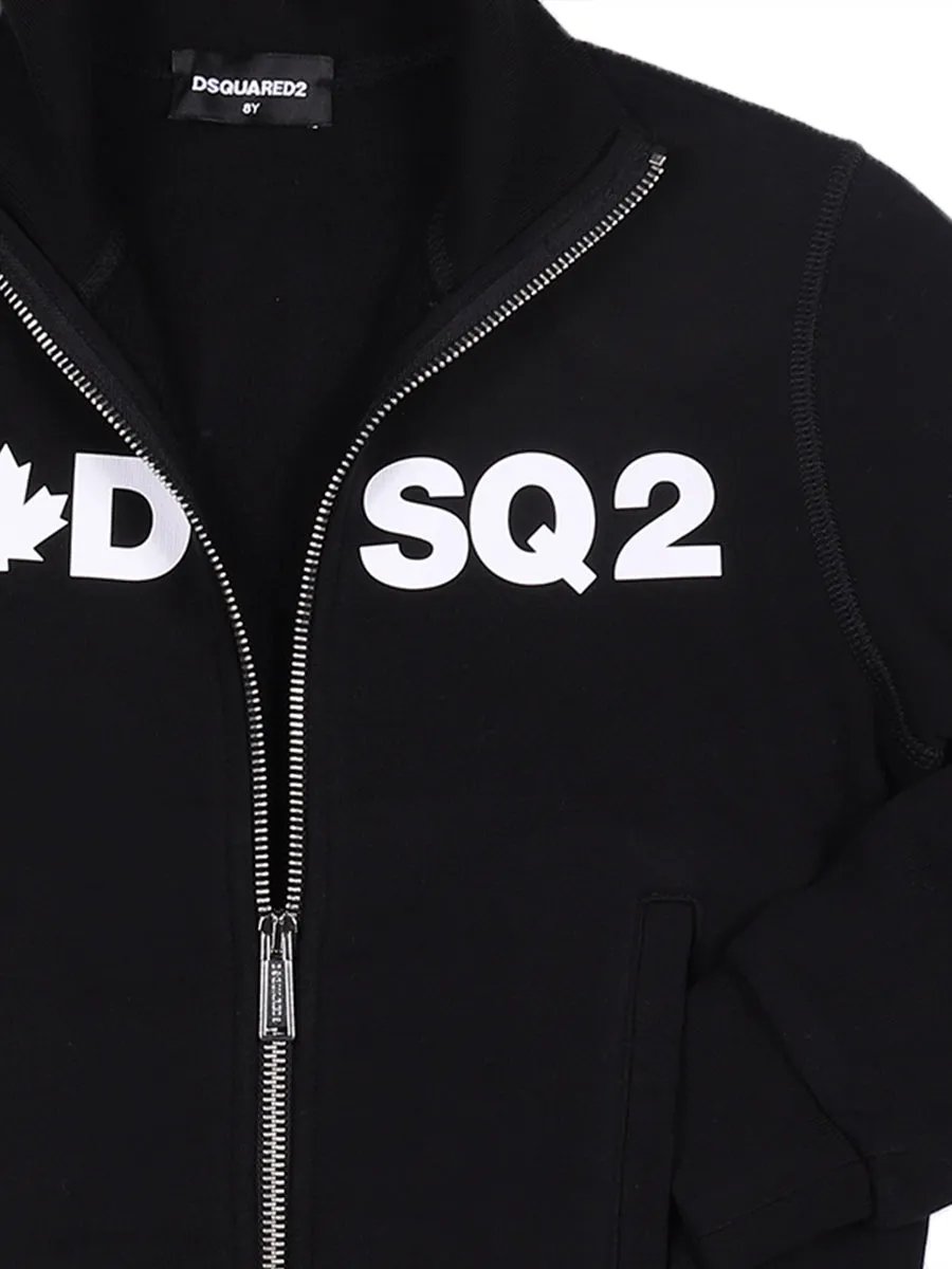 Dsquared2 Kids Logo Printed Zipped Jacket