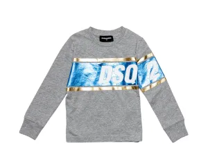 Dsquared2 Kids Metallic Panel Logo Print Sweatshirt