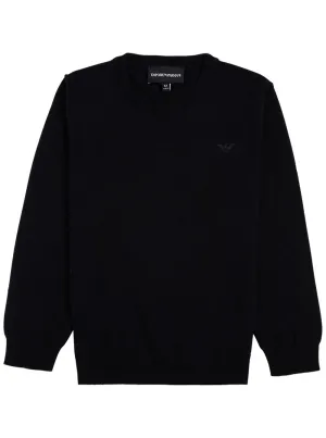Emporio Armani Kids Logo Detail Knit Jumper