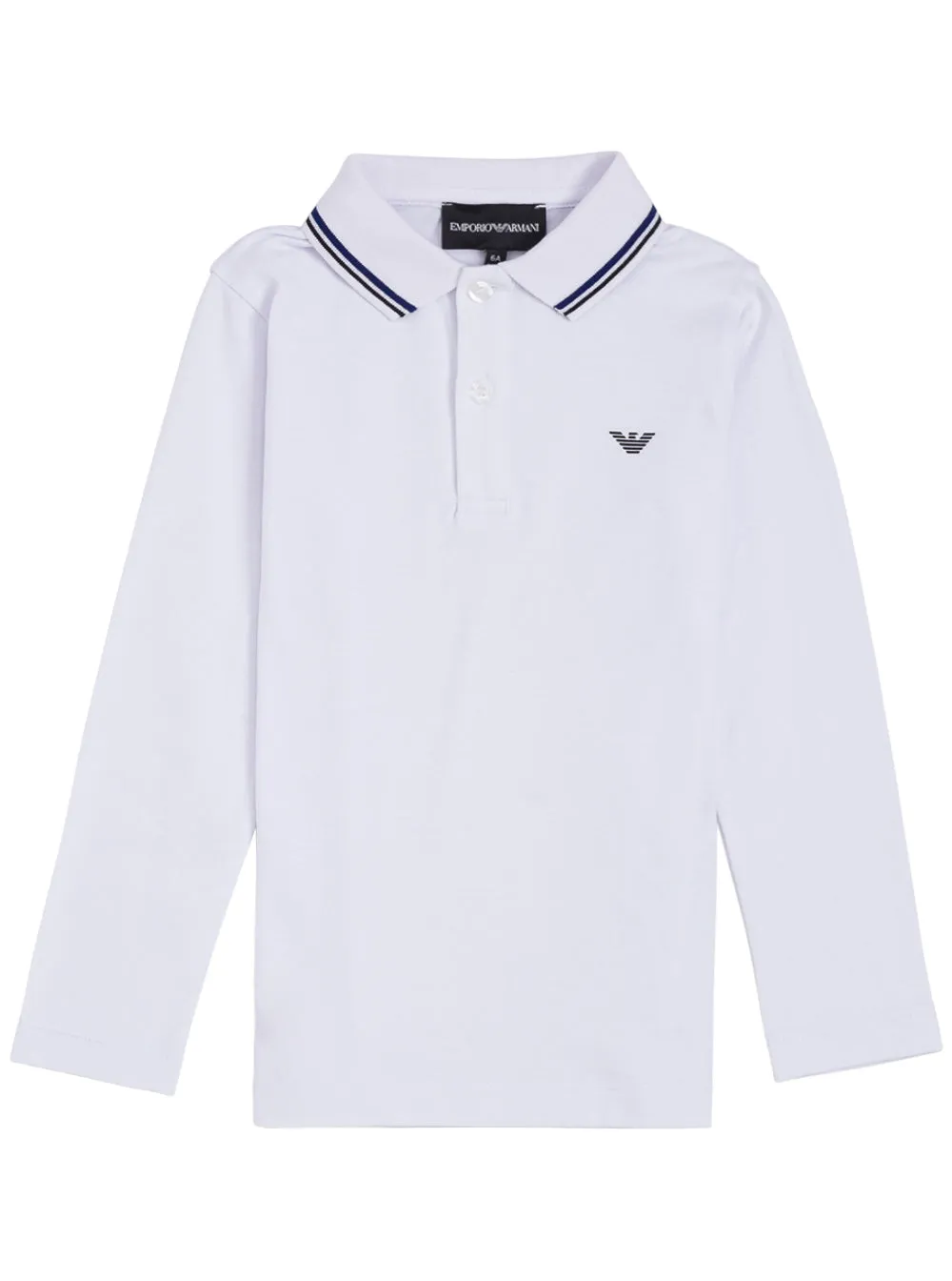 Emporio Armani Kids Logo Detail Long Sleeve Polo Shirt