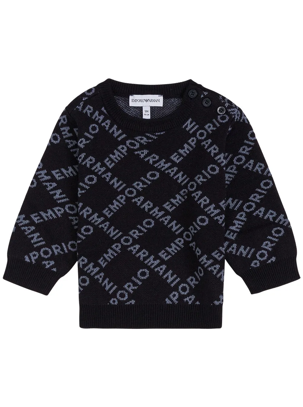 Emporio Armani Kids Logo Intarsia Knit Jumper