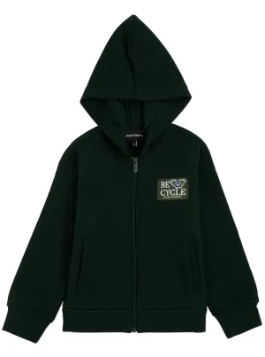Emporio Armani Kids Logo Patch Hooded Jacket