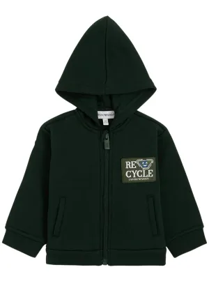 Emporio Armani Kids Logo Patch Hooded Jacket