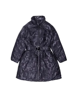 Emporio Armani Kids Logo Print Belted Coat