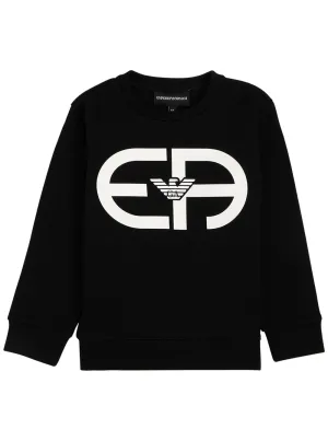 Emporio Armani Kids Logo Print Crewneck Sweatshirt