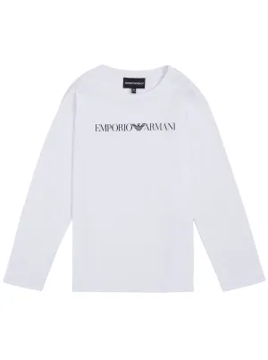Emporio Armani Kids Logo Printed Long Sleeve T-Shirt
