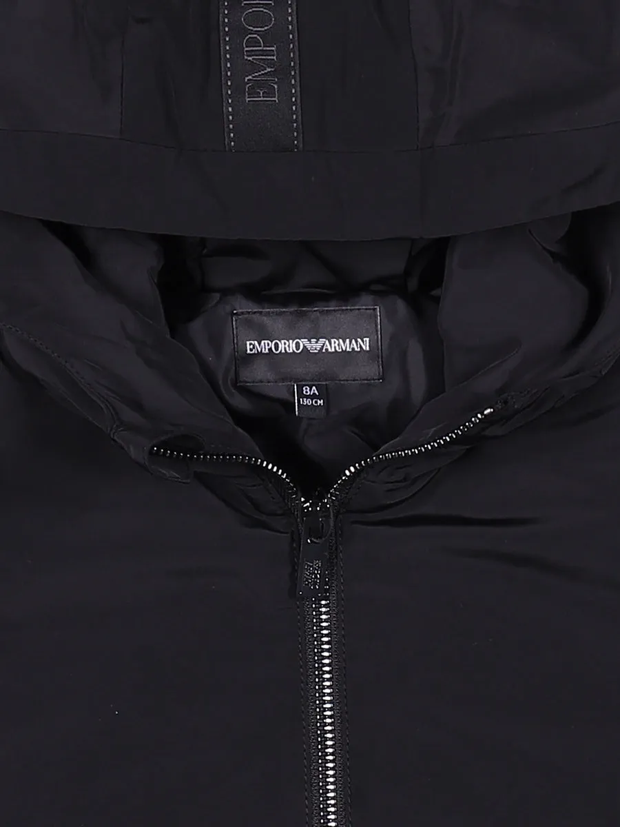 Emporio Armani Kids Logo Stripe Zipped Jacket