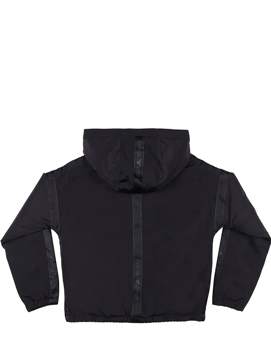 Emporio Armani Kids Logo Stripe Zipped Jacket