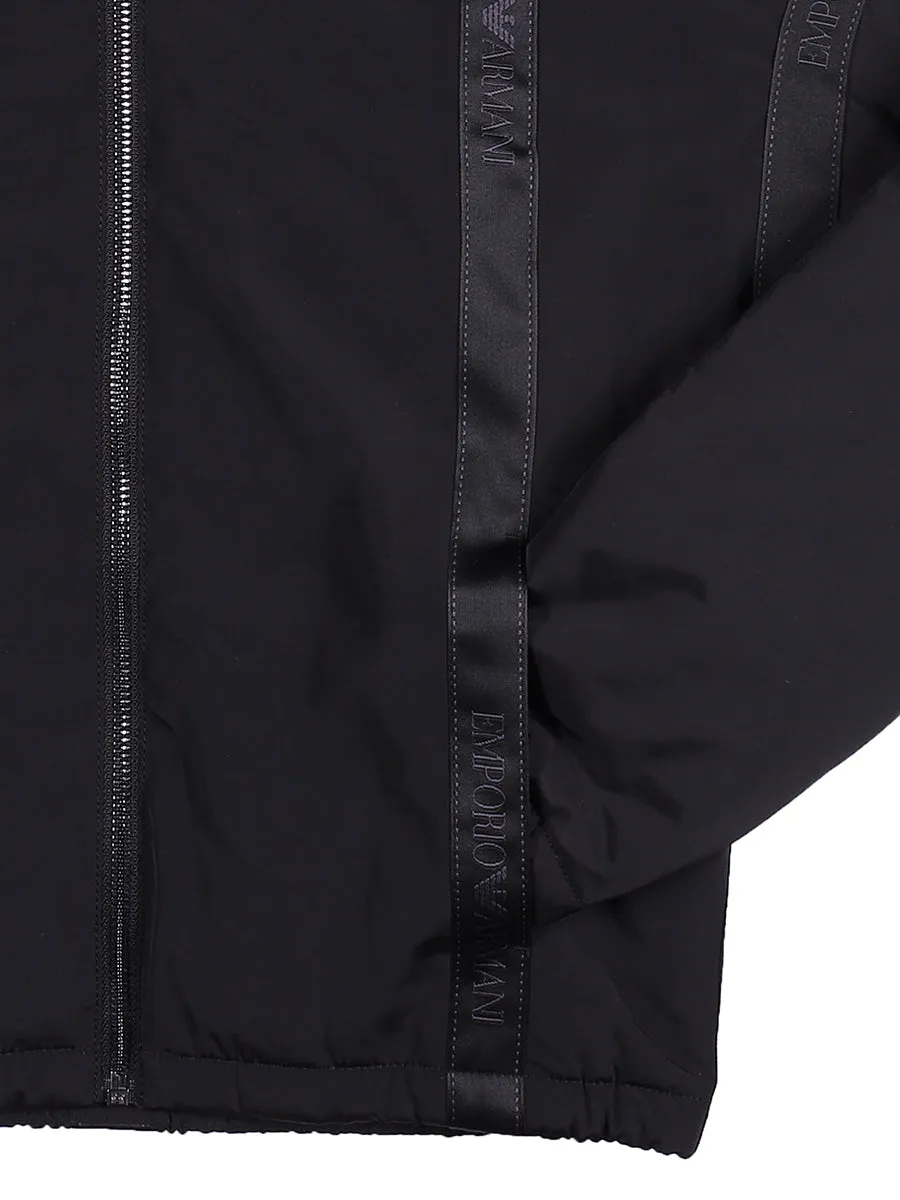 Emporio Armani Kids Logo Stripe Zipped Jacket
