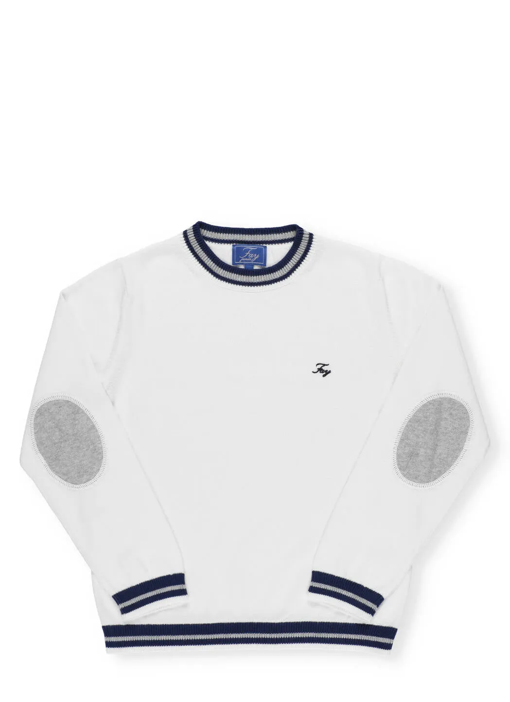 Fay Kids Logo Embroidered Crewneck Jumper