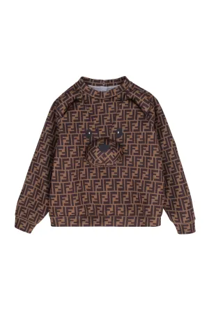 Fendi Kids Allover FF Logo Crewneck Sweatshirt