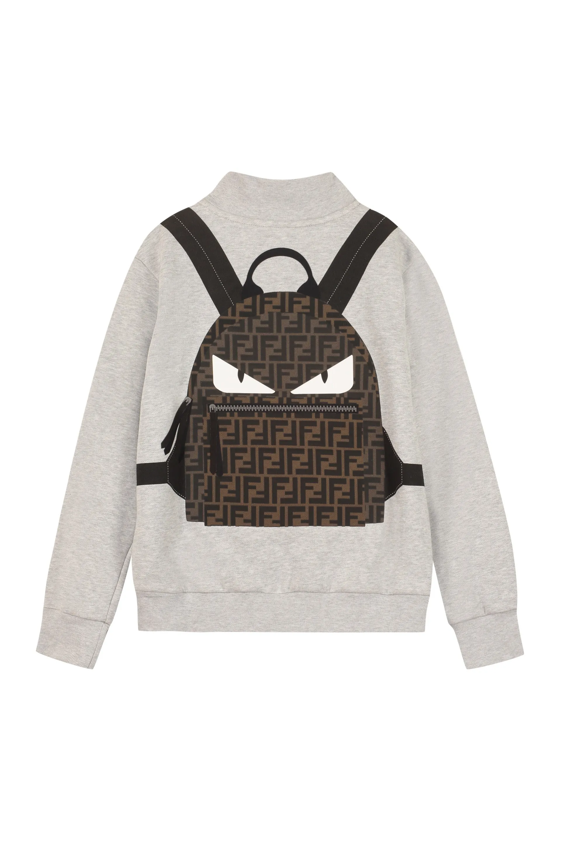 Fendi Kids Backpack Printed Zipped Jacket