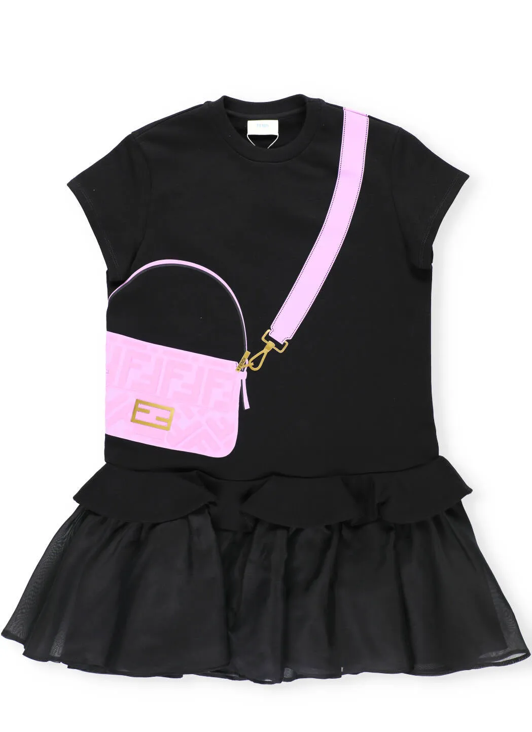 Fendi Kids Baguette Bag Print T-Shirt Dress