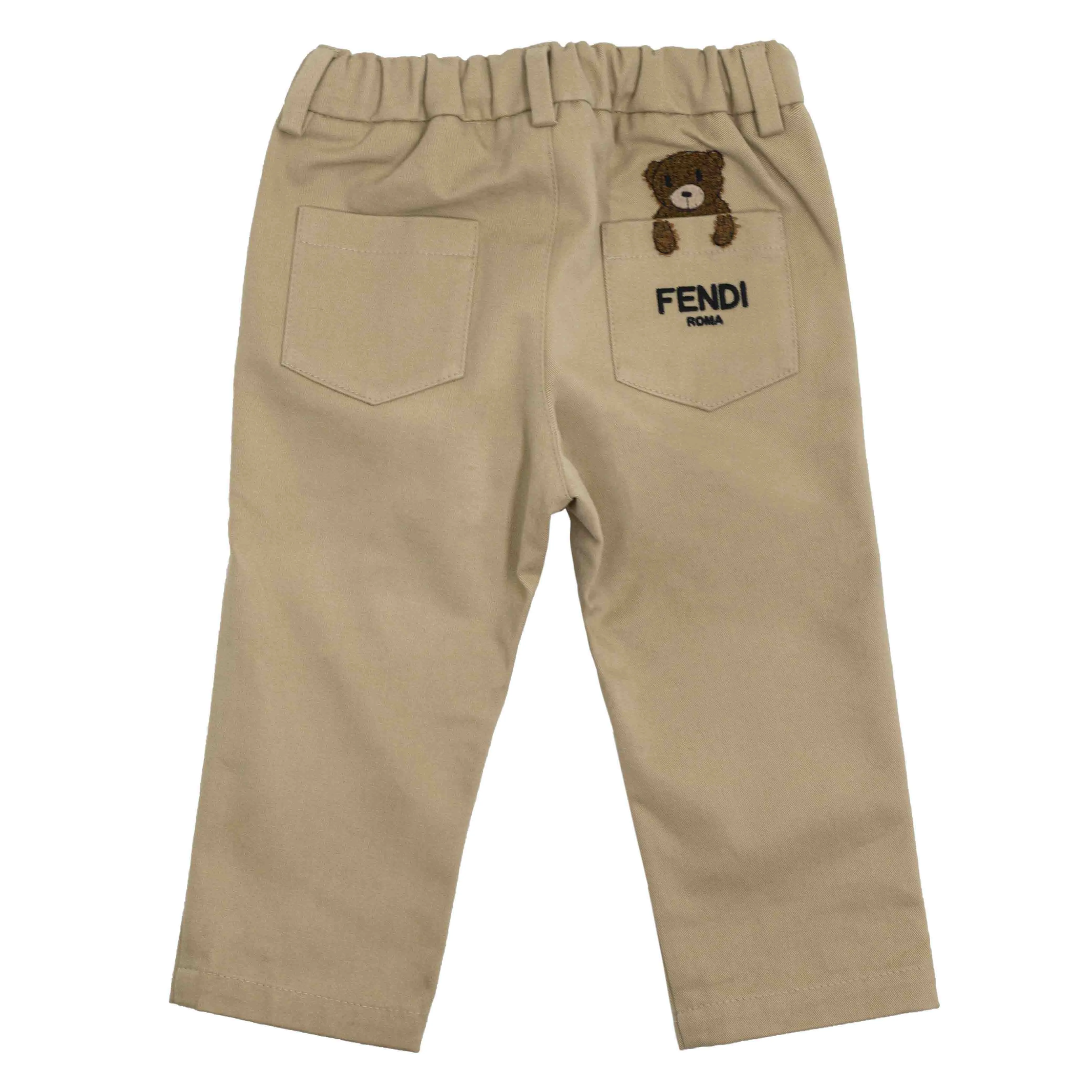 Fendi Kids Bear Embroidered Trousers