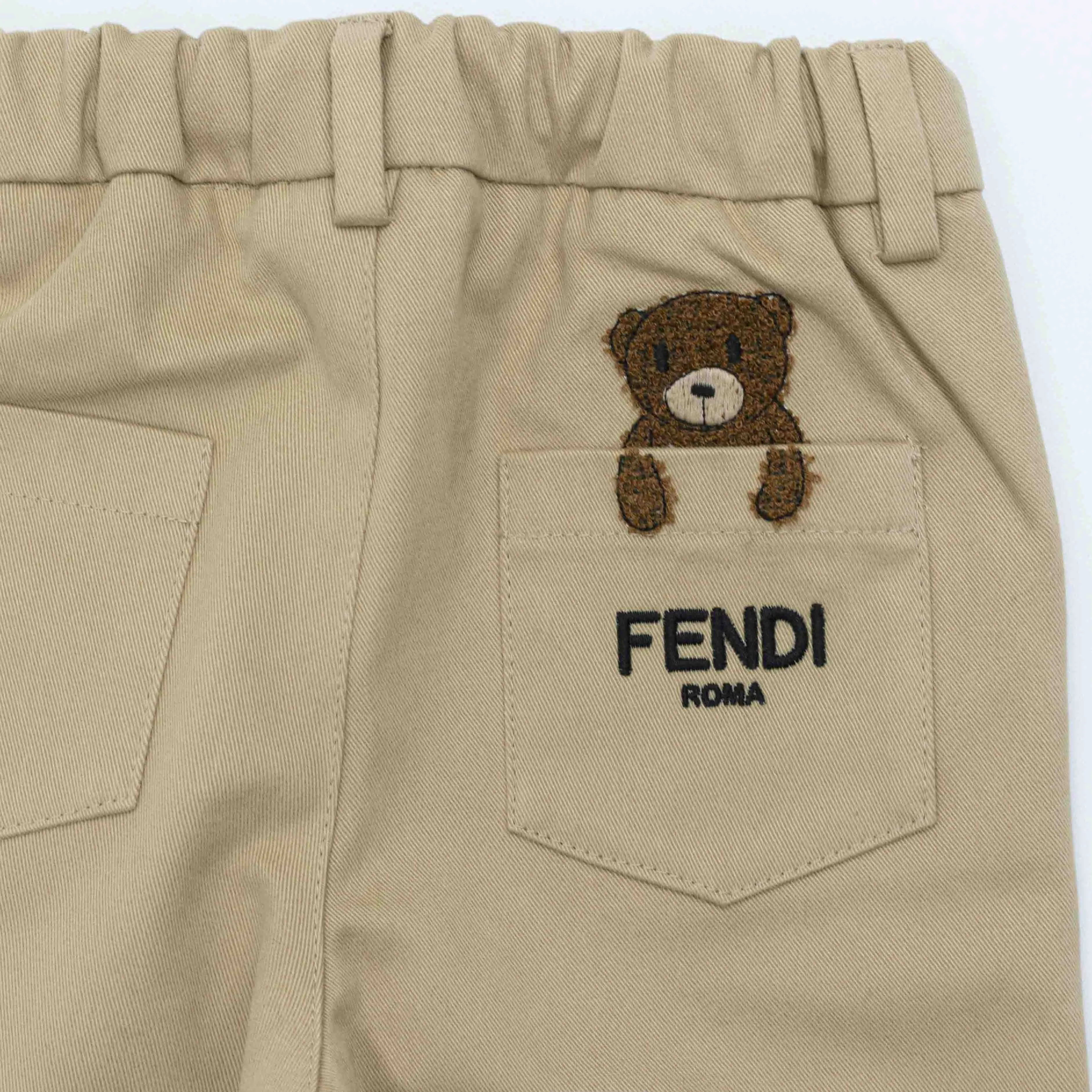 Fendi Kids Bear Embroidered Trousers