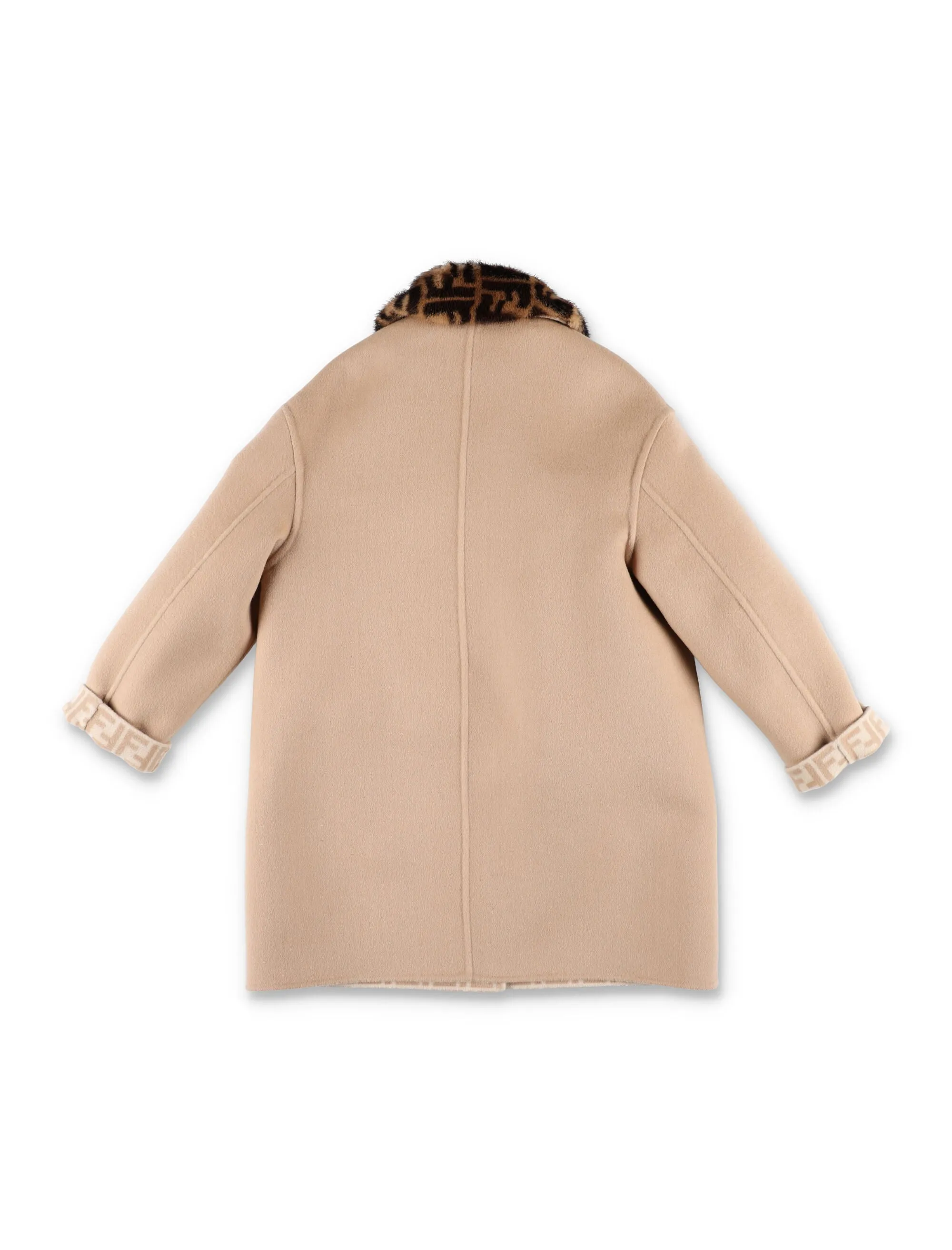 Fendi Kids Contrast-Collar Single-Breasted Coat