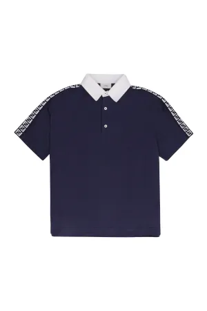 Fendi Kids Contrast FF Logo Detail Polo Shirt