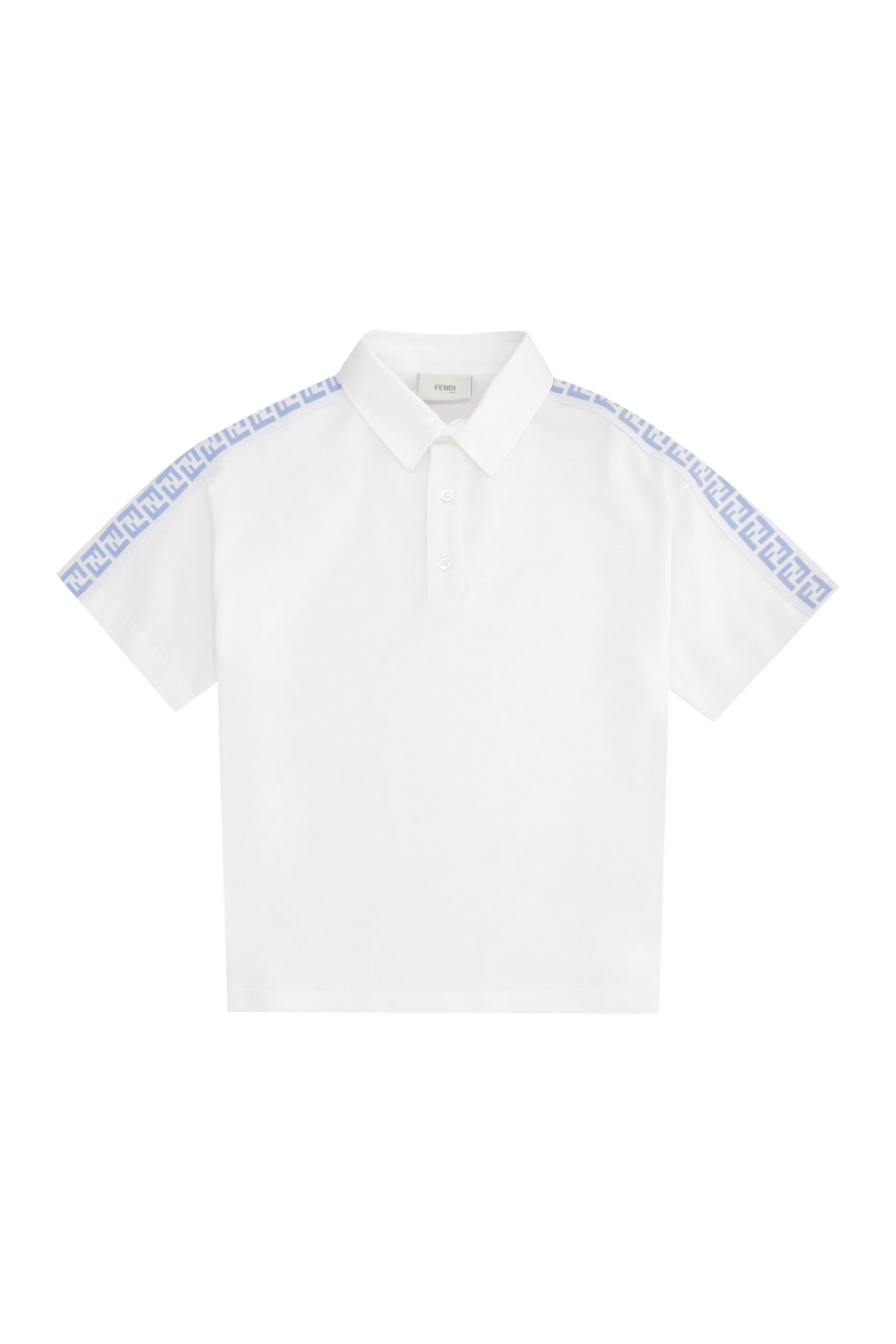 Fendi Kids Contrast FF Logo Polo Shirt