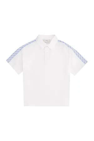 Fendi Kids Contrast FF Logo Polo Shirt