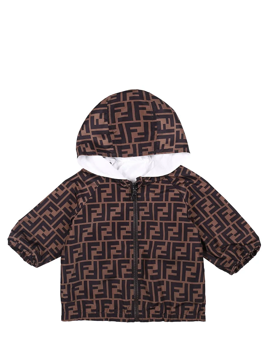 Fendi Kids FF Allover Reversible Hooded Jacket